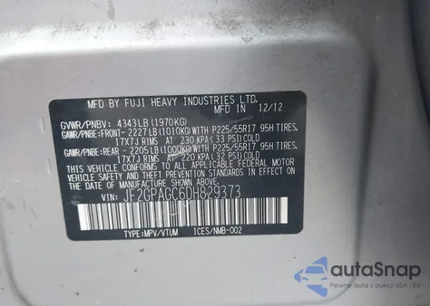 2013 Subaru Xv Crosstrek 2.0I Limited from USA, damaged, VIN JF2GPAGC6DH829373